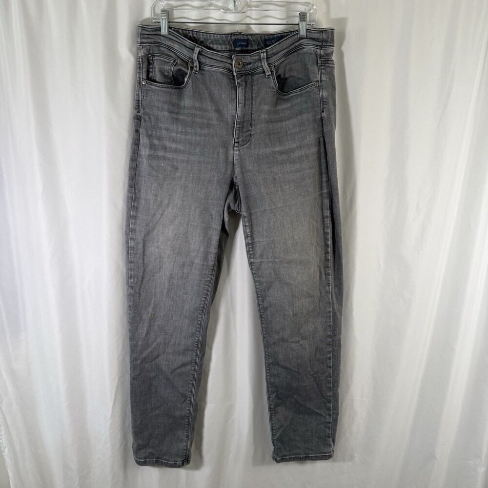 J Jill Denim Jeans Women's 16 Grey Denim High Rise Straight Leg Cotton Blend